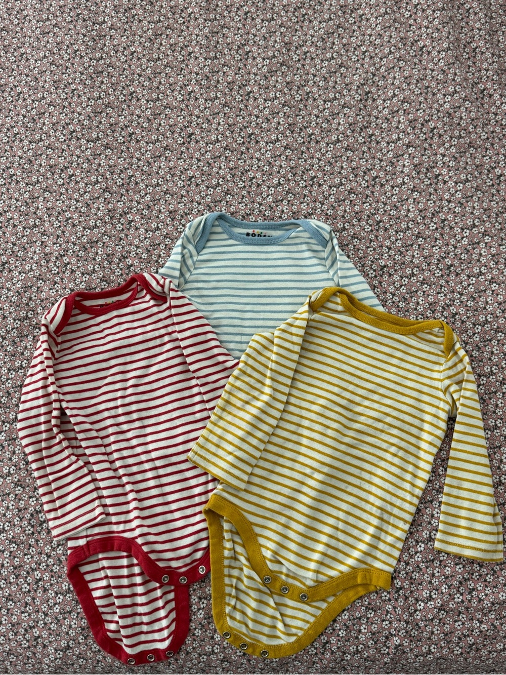 Mini boden long sleeve striped onesies